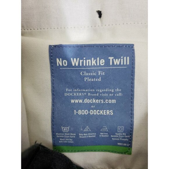 Dockers ~Men's 34×29~ Gray Classic Fit Pleated Pants No Wrinkle Twill NWT $48.00 - Picture 12 of 12
